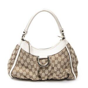 Gucci Small D Ring Hobo Beige Ivory GG Canvas